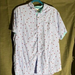 Watermelon short sleeve button down T-shirt